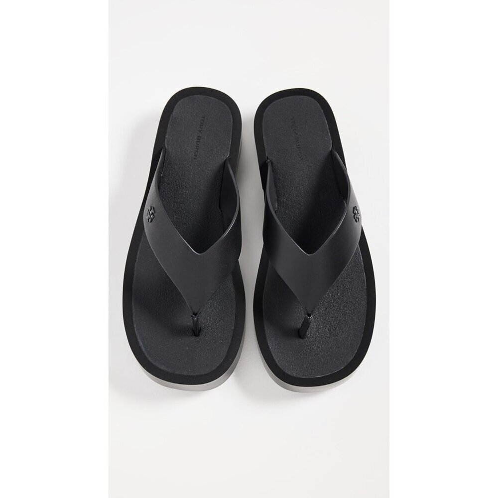 Women's Leather Platform Flip Flops - Picture 5 of 5